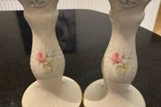 Donegal Parian ware pair of 7 inch  candle holders
