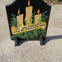 Double Sided Hand Painted Wooden Fire screen