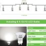 NEW SALE | LED Ceiling Light Rotatable, 6 Way LED Ceiling Spotlight, Matt Nickel & Swivelling Design, Including 6 X 4W GU10 LED Bulbs (450LM, Cool White 6000K),for Kitchen, Living Room, Bedroom Image 4