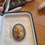 Vintage Victorian Grecian Ladies Romance Enamel Brooch Image 3