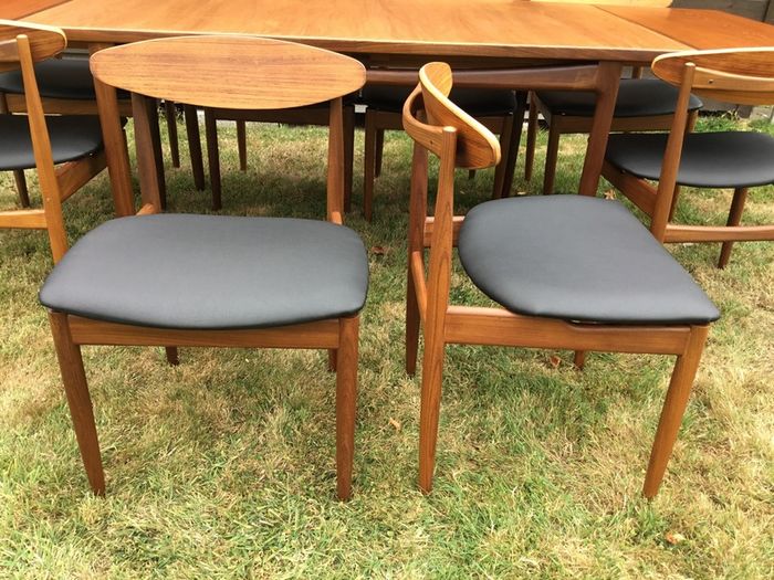 Mid Century Vintage Ib Kofod Larsen Signature Danish Range Dining Set