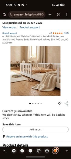 Toddler Bed Like NEW