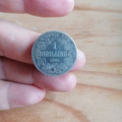 1896 Soth Africa Silver One Shilling Coin