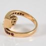 Heavy 14k gold spiral 24 Ruby cluster ring Image 3