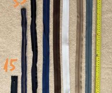 Zip, beige, separates /splits to be sewn into the jacket