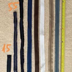 Zip, beige, separates /splits to be sewn into the jacket