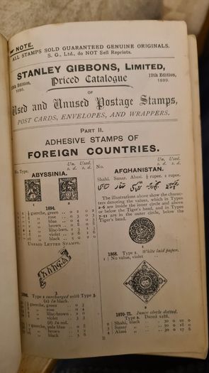 Stanley Gibbons Limited. Priced Catalogue Of Stamps Of Foreign Countries 1899. Hardback Not In Great Condition. See Photos For Same.