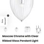 Chrome and glass pendant lights set of two Image 2