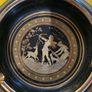 Stamped TAKIS Greece Hand Made Black 24k Gold decor Ashtray Image 2
