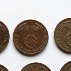 Germany 1939 Complete (all 7 ) Mint Marks set 1 Reichspfennigs