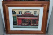 Framed Picture - "P.Legrand Confiserie" With Deep Red Colour &amp; Wide Wood Surround