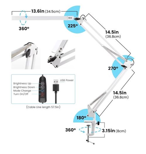 Bienser Led Swing Arm Desk Lamp