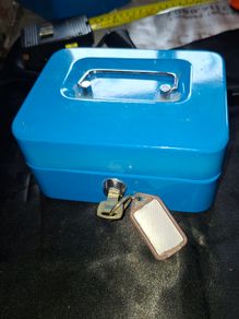 2 Metal Cash Boxes with Key, small is 20 and Large 25euro, or 40 for 2, Postage Available or Collection,