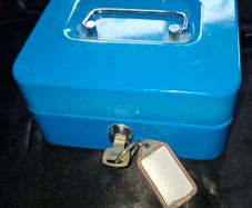 2 Metal Cash Boxes with Key, small is 20 and Large 25euro, or 40 for 2, Postage Available or Collection,