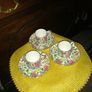 Stunning porcelain Crown 3 tea cups sets Image 2