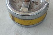 Vintage Roulette Push Ashtray: Metal Man Cave Decor,1960s 70s ,sold as seen ,see pictures for condition, used ,,abit of rust ,needs a clean