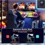 120x50cm Gaming Desk with LED Lights & Power Outlets,Black Storage Shelves, Dual Monitor Stand, Home Office & Study, Work from Home, Bedroom, Small Spaces, Dorm, Space-Saving, Students Image 5