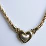 14k Yellow Gold 585 Pave  Heart Pendant 17" Popcorn Link Chain Necklace 12,85g and Box Image 10