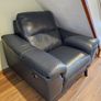 Leather Sofas - 3  + 2 seater, chair, footstool Image 8