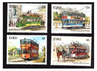 1987 Ireland Irish Trams Commemorative Stamps Mint Never Hinged (MNH)
