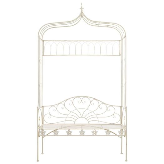 Garden Bench 122 cm Iron Antique White