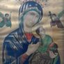 Antique Pine Frame Religious Icon Picture Image 7
