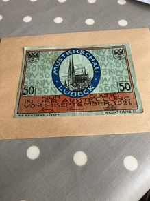 Rare 1921 German Notgeld 50 Pfennig - Lubeck