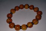 Orange Agate Bracelet Handmade Elastic Gemstone from Nepal