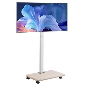 Rolling TV Stand, Mobile TV Cart for 32-70 Inch Screens, 25 Left-Right Rotation and Height Adjustable TV Mount on Wheels, Holds up to 99 lbs for Corner, Bedroom, Outdoor, Max VESA 600x400mm