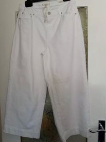 Wide Leg White 3/4Trousers joules Jeans