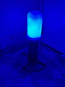 lamp with pulsating blue light