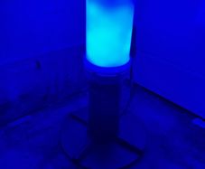 lamp with pulsating blue light