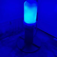 lamp with pulsating blue light