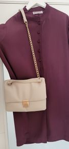 VINTAGE Ester Ken Paris burgundy long-line split panel blouse Sz L (Fit 12-14UK)