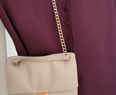 VINTAGE Ester Ken Paris burgundy long-line split panel blouse Sz L (Fit 12-14UK)