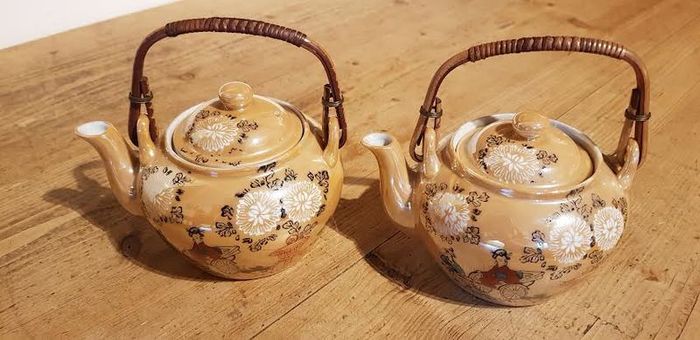Vintage Pair Porcelain Japanese Teapots