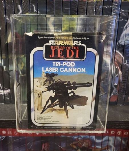 Vintage ROTJ Star Wars 1983 Tri Pod Laser Canon Mini Rig AFA Graded 80 Palitoy Bi Logo