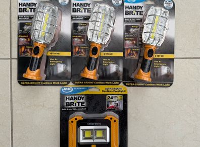 4 x JML lights , 3 x cordless work lights, 1 x cordless floodlight all brand new