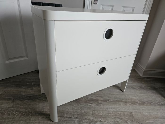 IKEA BUSUNGE 2-Drawer Chest White, Discontinued, Very Good Condition