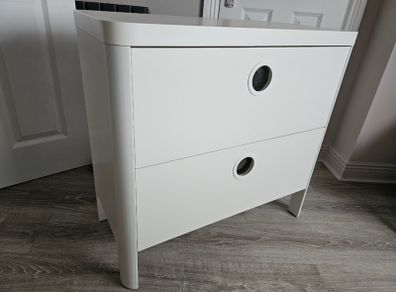 IKEA BUSUNGE 2-Drawer Chest White, Discontinued, Very Good Condition