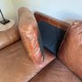 2 x Brown Leather 2-Seater Sofas Image 5