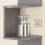 FREE P&P Corner Shelf, 5-Tier Floating Wall Shelf with Zigzag Design, Bookshelf, Grey Image 4