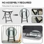 NEW SALE | 45CM Garden Round Table Foldable Dining Table with Safety Buckle Glass Tabletop Metal Covered Edge for Patio Garden Outdoor Indoor Space Image 7