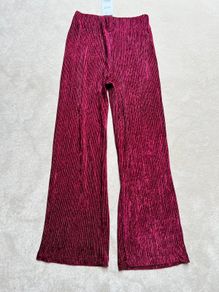 Christmas festive velvet plisse Pants new