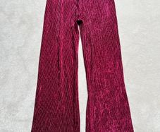Christmas festive velvet plisse Pants new