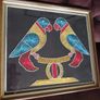Good sized Vintage Framed String Art Two Love Birds Image 4
