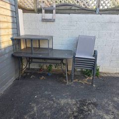 garden table and chairs.