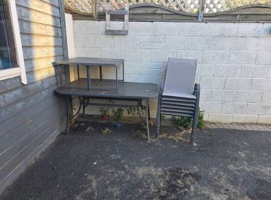 garden table and chairs.
