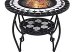Mosaic Fire Pit Table Black and White 68 cm Ceramic