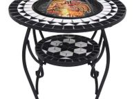 main image for ad Mosaic Fire Pit Table Black and White 68 cm Ceramic